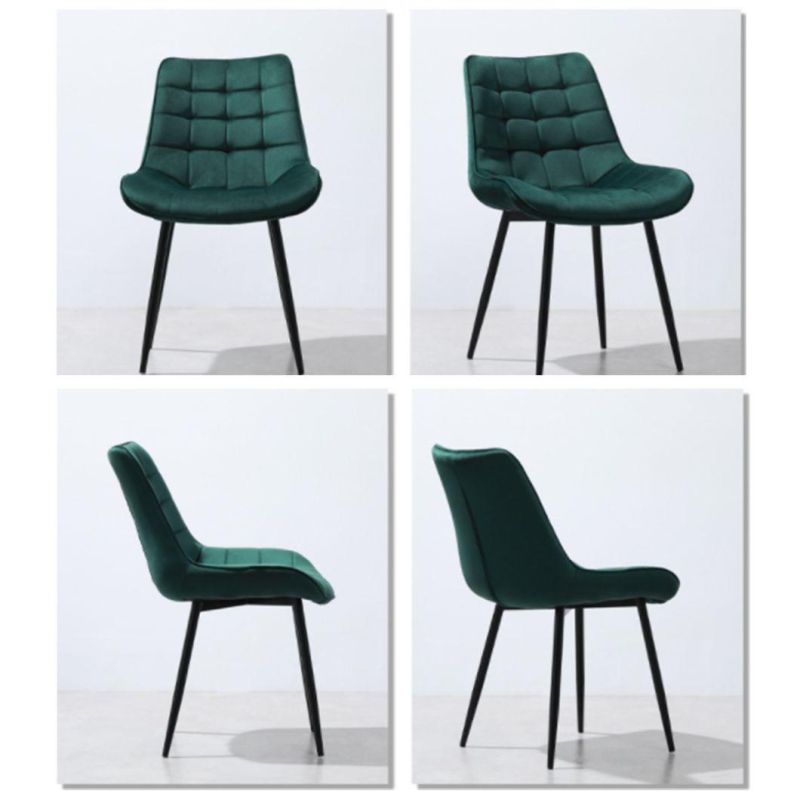 Nordic Velvet Modern Luxury Dining Chairs with Metal Leg Velvet Dining Chair