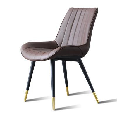 Nordic Design Hotel Dining Room Chair Velvet Chrome Gold Metal Frame Leisure Modern Leather Dining Chair
