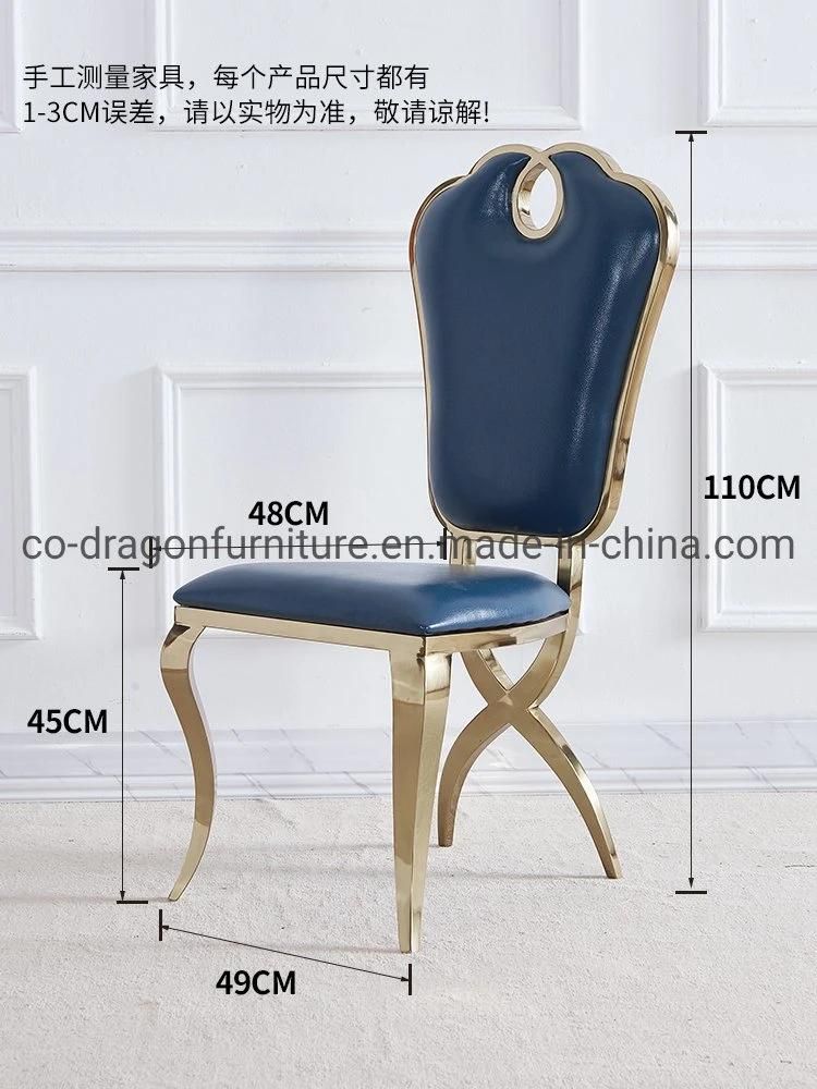 Modern Luxury Dining Furniture Stainless Steel Dining Chair with Leather