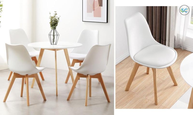 Cheap Price Wholesales Wooden Legs PP Plastic PU Seat Kitchen Dining Chair