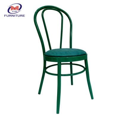Hot Sale Colorful Event Party Metal Cafe Dining Chair with Cushion