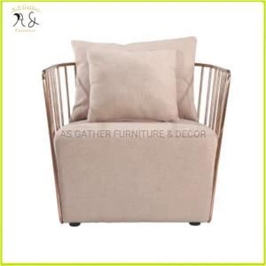 Light Luxury Golden Metal High Back Sofa Chair Modern Living Room Chairs Sofa