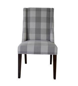 Wooden Furniture Upholstered Plaid Fabric Dining Room Chair