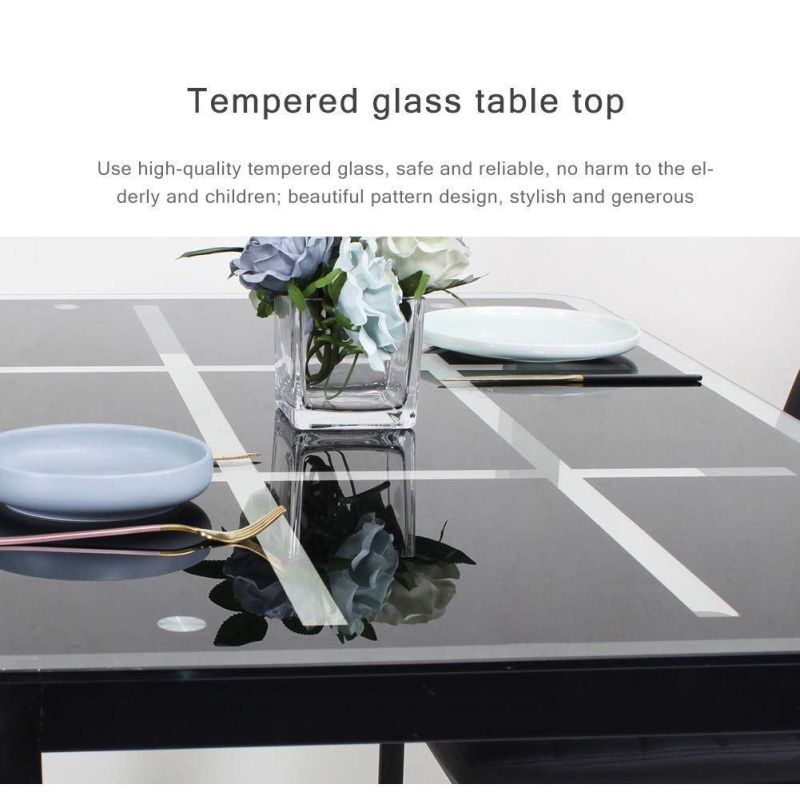 Hot Sale Factory Wholesale Home Furniture Square Modern Glass Material Dining Table