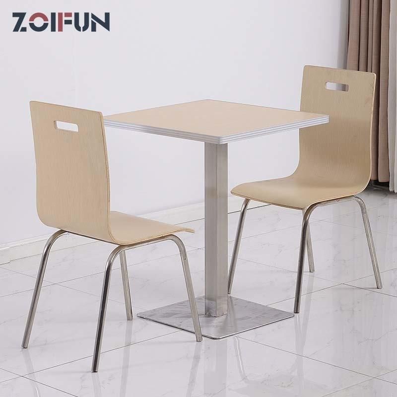 Catering Mall School Canteen Fast Food Furniture Metal Canteen Table & Chair Set