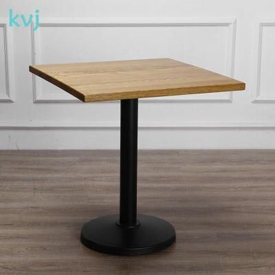 Kvj-7254 -1 Restaurant Cafe Modern Wooden Steel Legs Dining Table