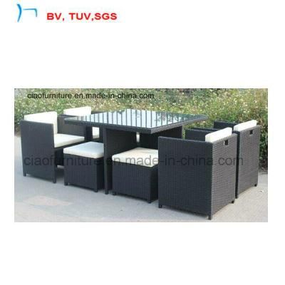 Aluminum Outdoor Gaine Dining Sets Wicker Table
