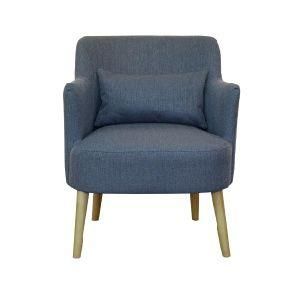 Wentong Blue Tapered Leg Chair Living Room Arm Chair