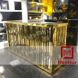 Gold Stainless Steel Event Wedding Crystal Bar