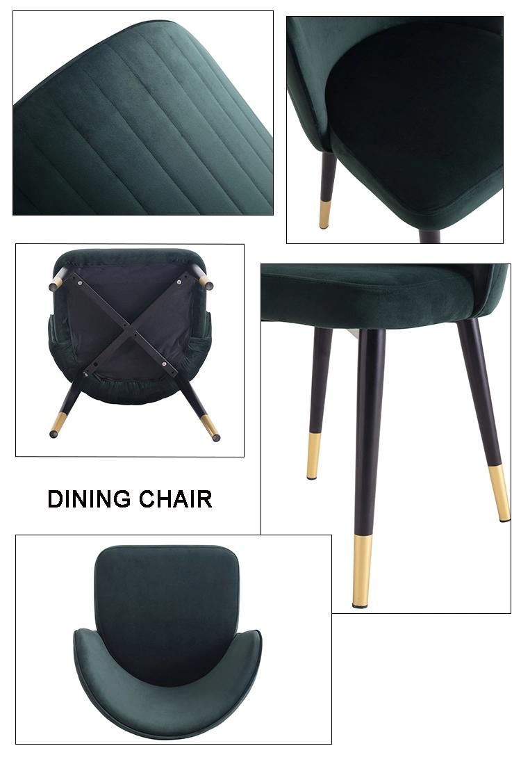 Luxury Velvet Crushed Restaurant Room Fabric Dining Chair for Dining Room Hotel Simple Design Modern Many Colors