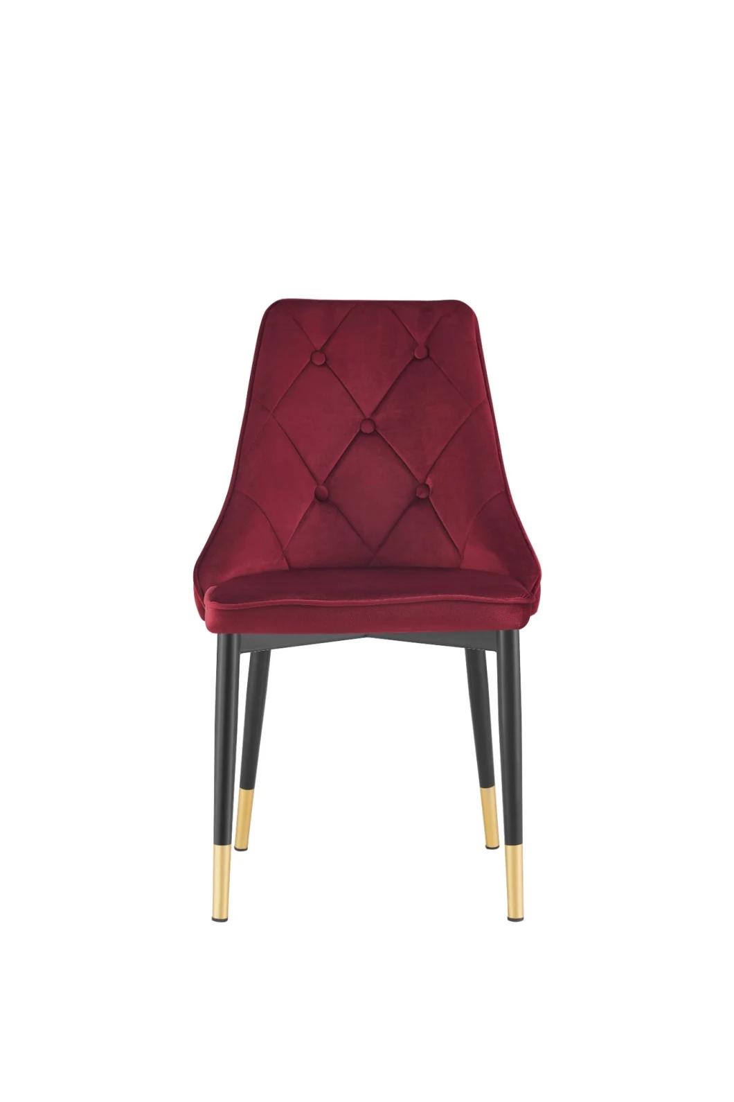 China Factory Wholesale High Quality Hot Sale Modern Luxury Home Furniture Velvet Metal Dining Chair