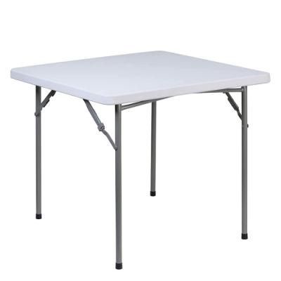 Square White HDPE Folding Furniture Indoor Outdoor Table