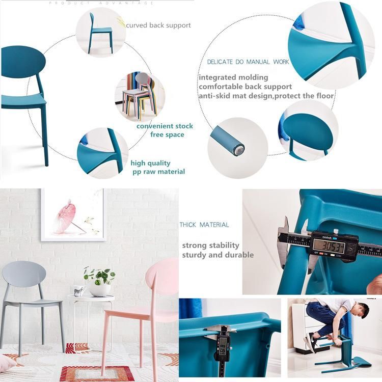 Wholesale Colorful Outdoor Sillas Stackable PP Restaurant Cafe Plastic Chairs