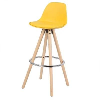 Wholesale PU Mounted 65cm 75cm High Height Seat PP Plastic Bar Stool Chair