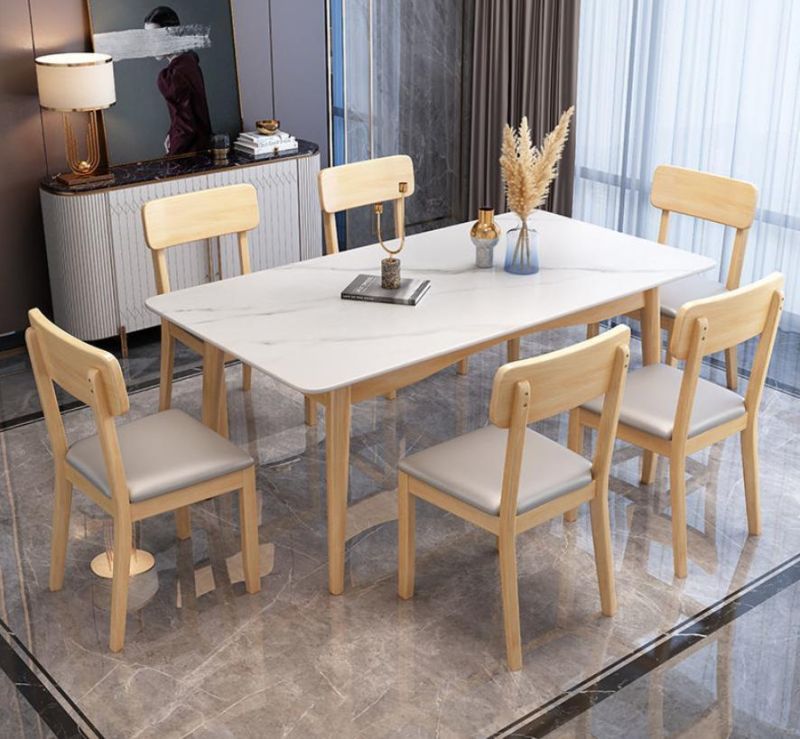Wholesale Solid Rubber Wood Dining Chair Household Computer Chair Modern Simple European Style Modern Dining Room Furniture Dinner Table & Chair Home Furniture