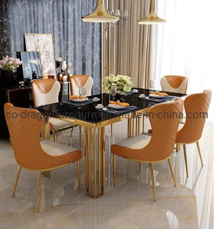 Modern Leather Stainless Steel Dining Chair for Home Furniture