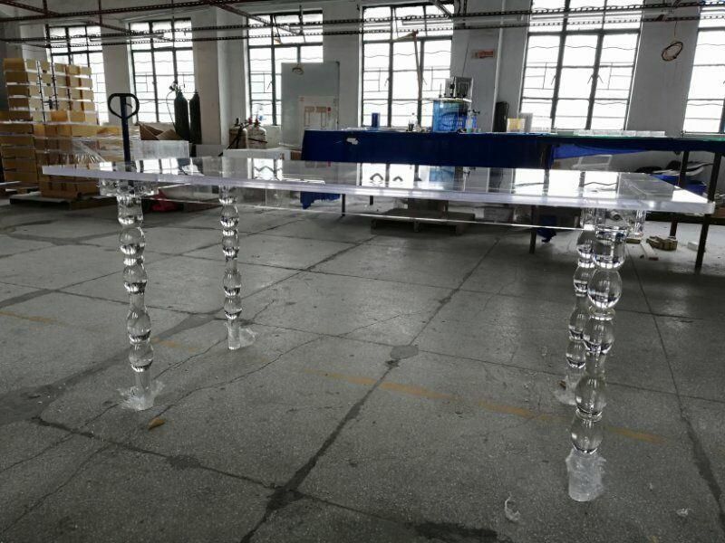 Custom Clear Modern Rectangular/ Square/Round Acrylic Furniture Wedding Dining Table