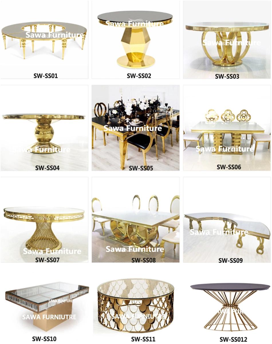 Stainless Steel Banquet Throne Wedding Event Golden Dining Chair