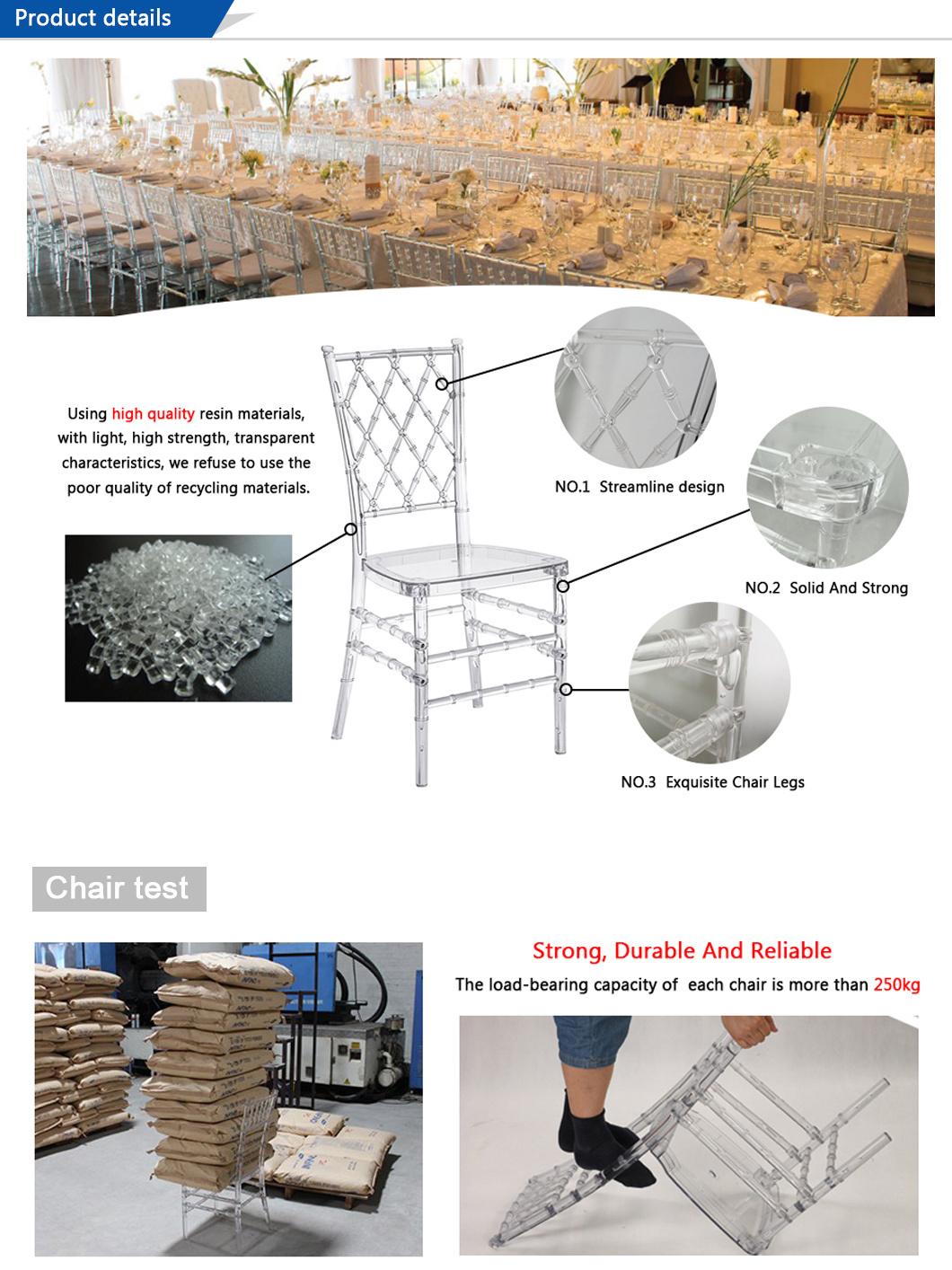 Clear Acrylic Resin Event Crystal Chiavari Chair