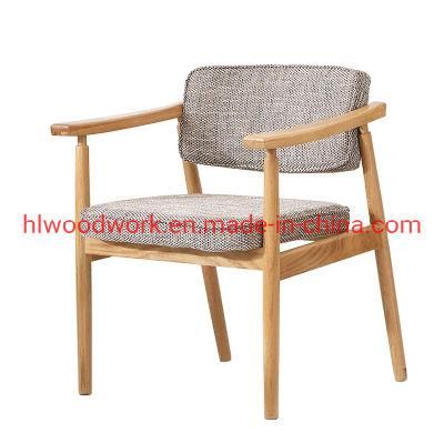 Leisure Chair Dining Chair Rubber Wood Frame Natural Color Fabrice Cushion Browm Color Wooden Chair Wooden Furniture Dining Room Chair