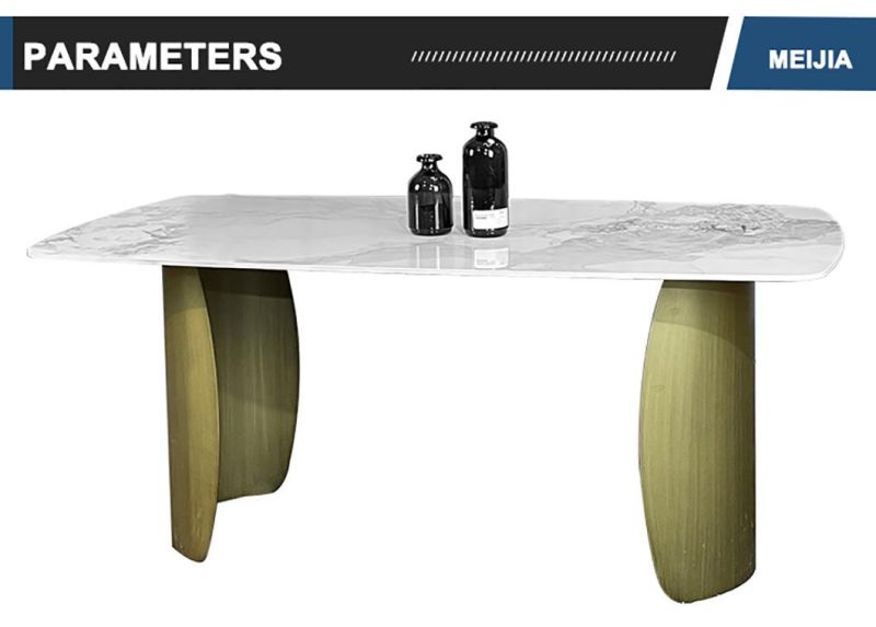 New Product Promotion Dining Room Furniture Nordic Ceramic Top Dining Table Set Luxury