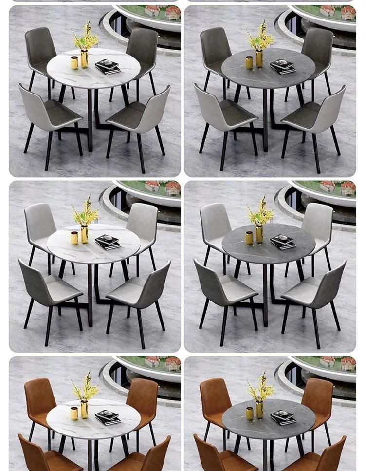 Modern Style Ceramic Slab Living Room Round Banquet Dining Table