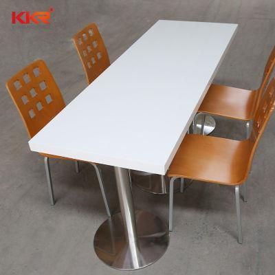 Restaurant Solid Surface Stone Long Narrow Bar Table