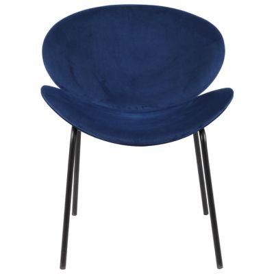 Concise Style Velvet Upholstery Modern Fabric Dining Chair