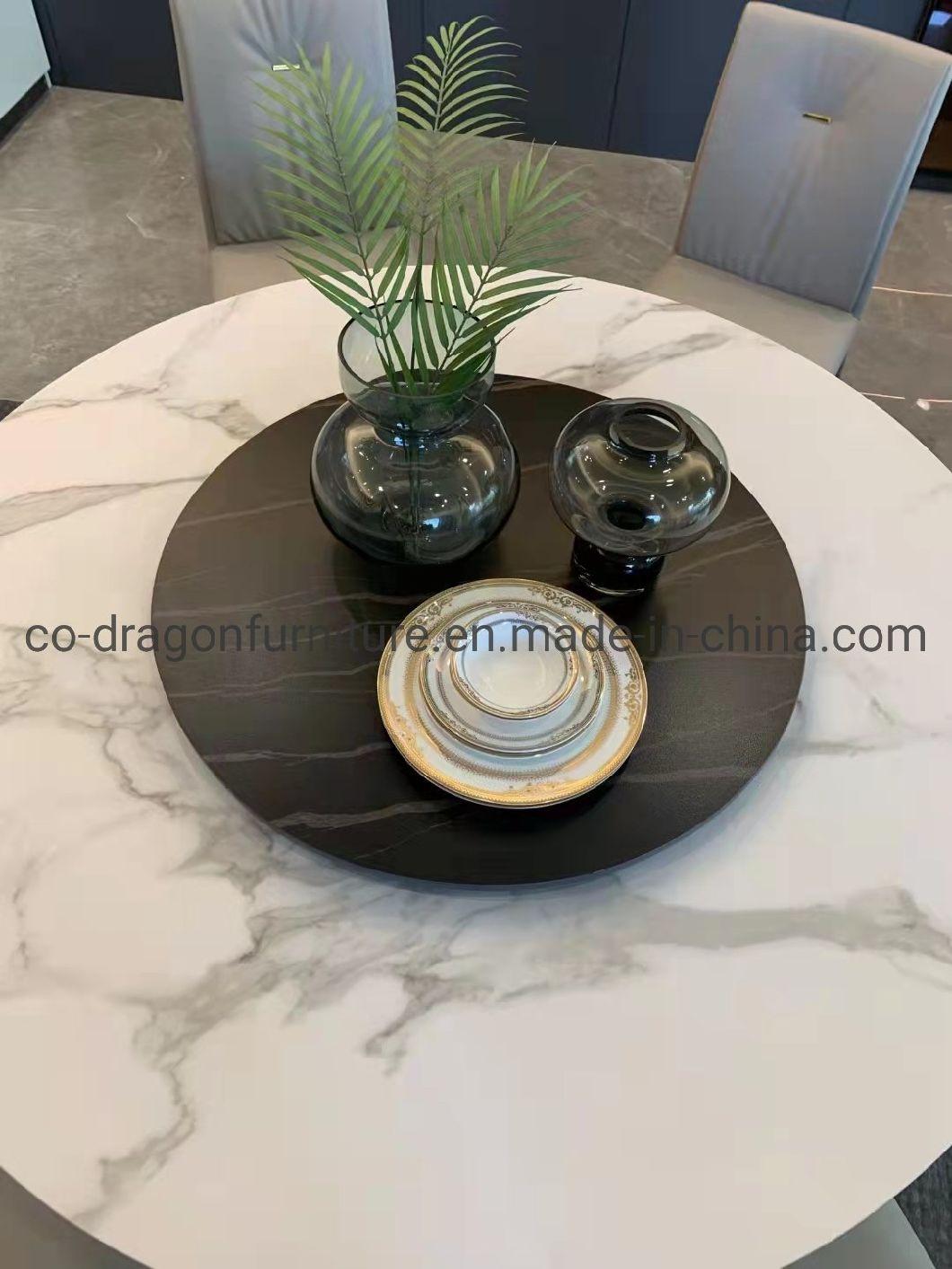 Modern Steel Dining Table with Marble Top for Dining Furniture