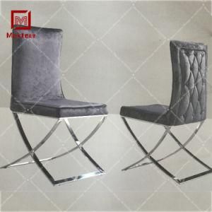 Fashionable Stainless Steel Velvet Restaurant Banquet Chair for Dining Room