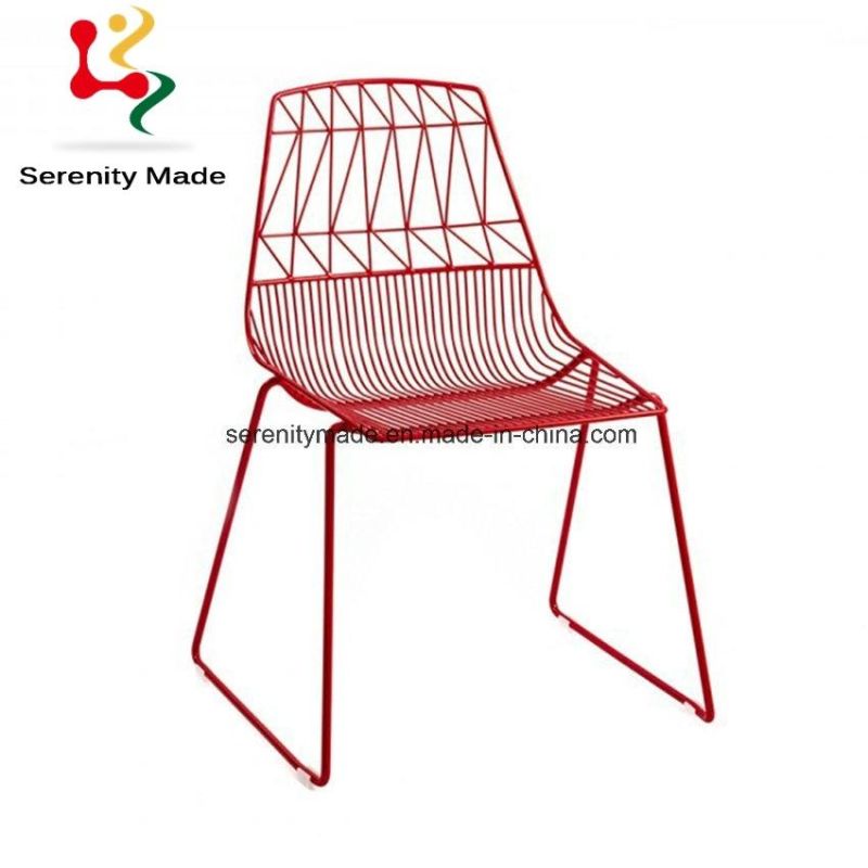 Chinese Stackable Metal Arrow Wire Outdoor Wedding Dining Chair