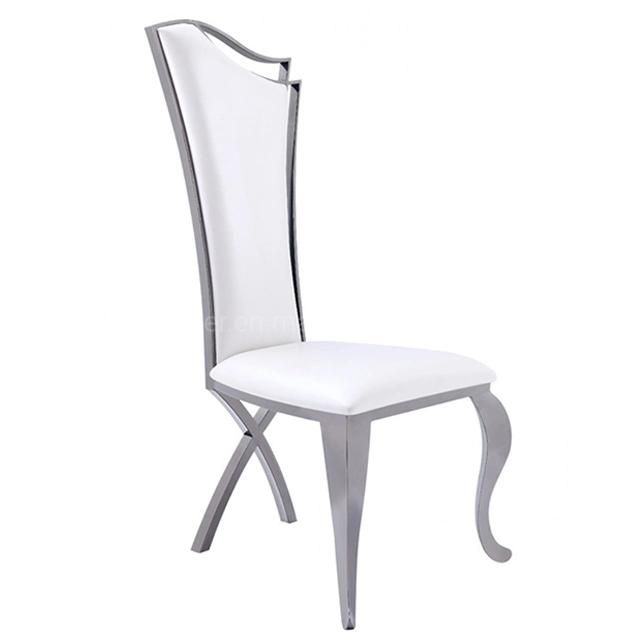 Modern Stainless Steel High Back PU Leather Wedding Chair