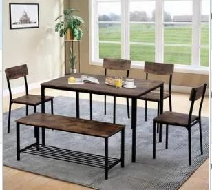 Nordic Simple Home Furniture Set Modern Kitchen MDF Comedores 4 Sillas Wood Square Dining Table with Chairs