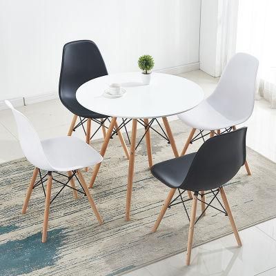 Cheapest Nordic Design PP Seat Wood Legs Yimusi Chair Dining Room Dining Table and Chair Set