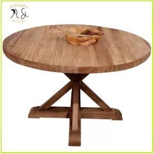 Factory Antique Design Chestnut Solid Wood Dining Table for Restaurants