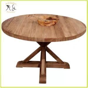 Factory Antique Design Chestnut Solid Wood Dining Table for Restaurants