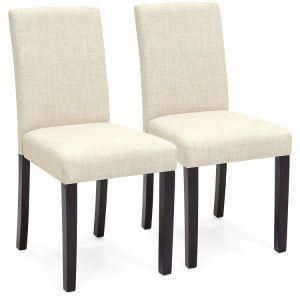 Beige Color Tufted Dining Chairs