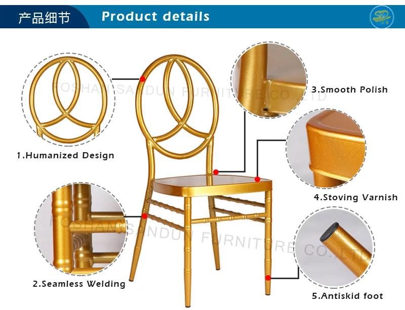 Factory Directly Hot Sale Metal Iron Aluminum Chiavari Dining Chair Wedding Furniture