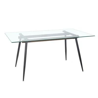 Hot Sale High Quality of Glass Cheap Simple Style Modern Glass Top Dining Table