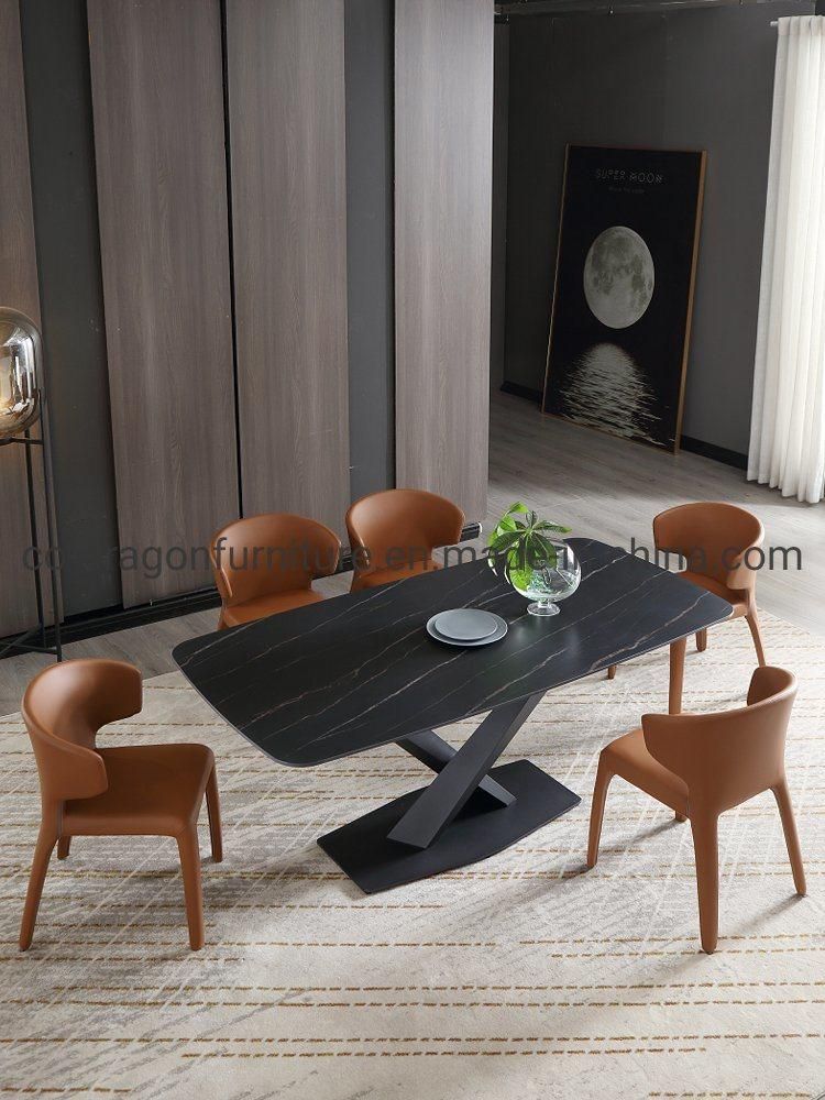 Modern Luxury Leather Metal Dining Chair for Living Room Furniture