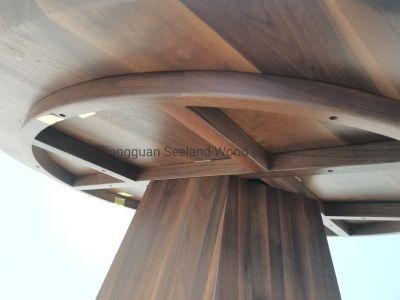 Custom Size Walnut Solid Wooden Round Table / Natural Wood Table