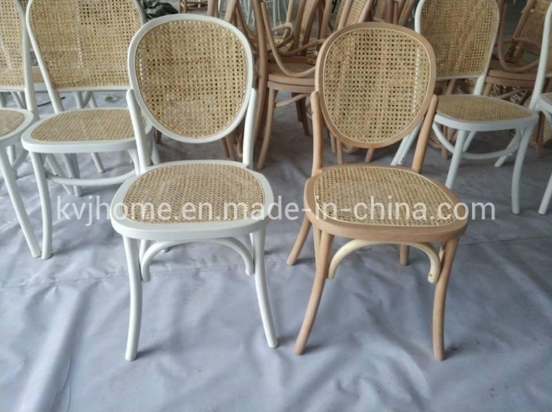 Kvj-6053h Solid Beech Wood Rattan Dining Chair