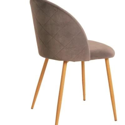 Nordic Chair Velvet Upholstery Seat Chrome Gold Frame Side Chair for Living Room Restaurant Cafe