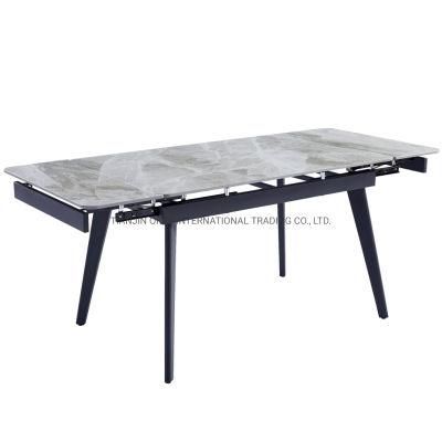 Modern Design Slate Top Dining Table with 12 Thickness Ceramic Extendable