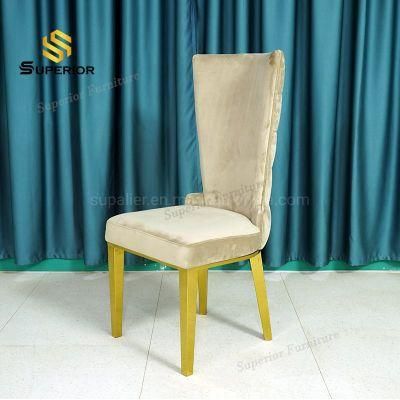 Modern Furniture Dining Room Tufted Back Stainless Steel Chair