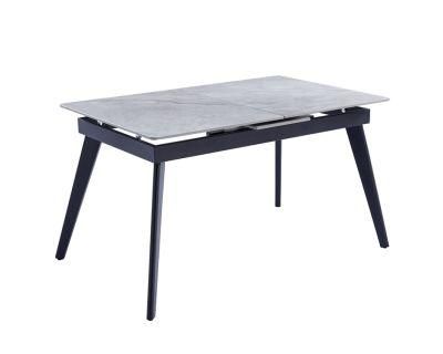 Customizable Modern Slate Metal Leg Dining Table