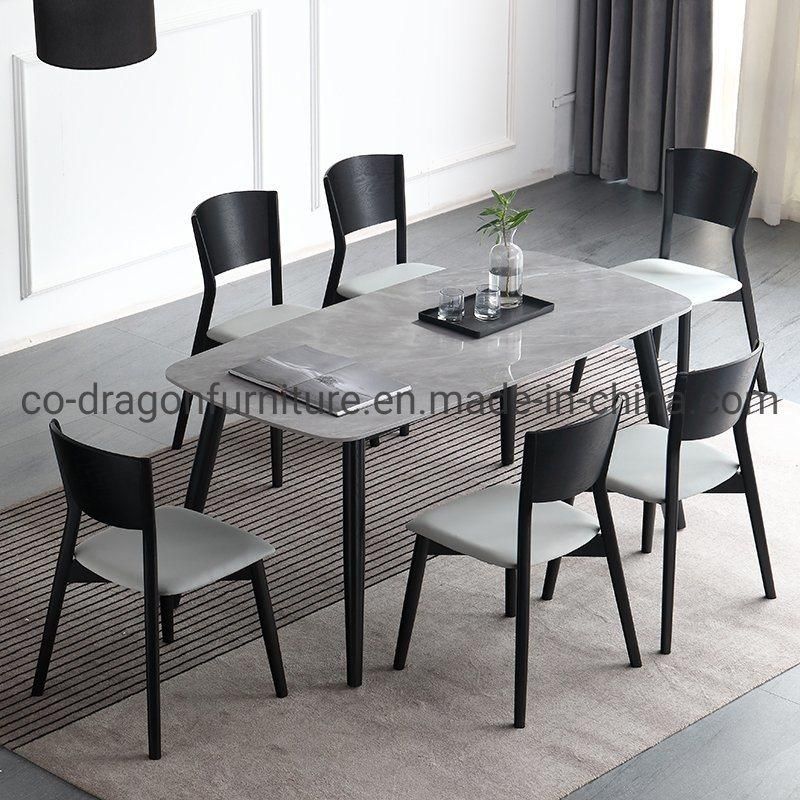 Modern Ash Wooden Furniture Outdoor Black Dining Chair Sets