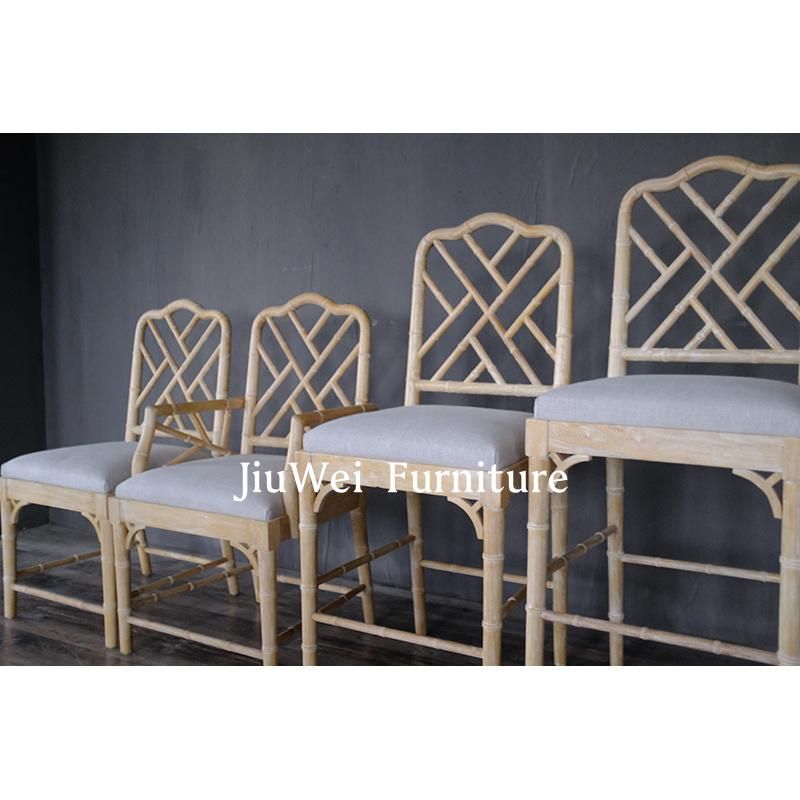 Hotel Home Indoor Hamptons Style Wedding Event Faux Bamboo Dining Chair Wood Chairs with Good Price