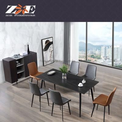 Modern Luxury Simple Style Home Furniture Strong Metal Base Dining Room Table and Chairs Furniture