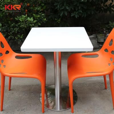 White Texture Veins Artificial Marble Stone Dinner Dining Tables with 8 Seaters and Chairs Tables